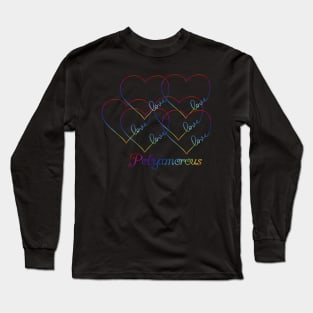 Polyamorous Love Rainbow Heart Design Long Sleeve T-Shirt